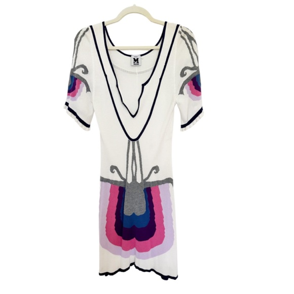 Missoni Dresses & Skirts - Missoni Silk White Pink Blue Knit Sweater Dress Medium
